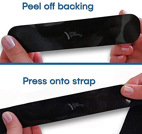 Strap Gummy® - Prevent Strap Slips - The Original Non Slip Shoulder Strap Grip Strips – Set of 4 - Large Black