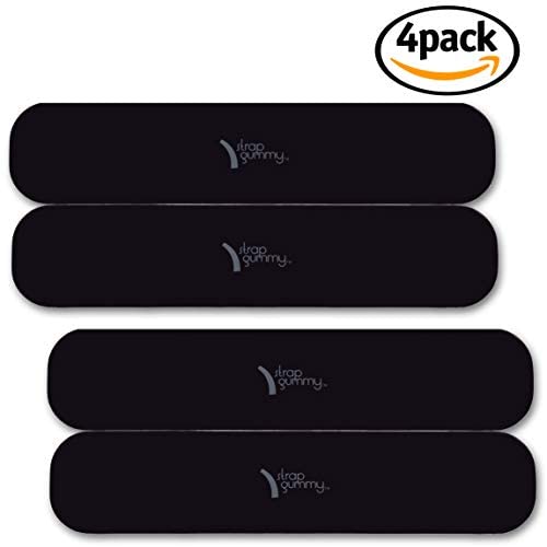 Strap Gummy® - Prevent Strap Slips - The Original Non Slip Shoulder Strap Grip Strips – Set of 4 - Large Black