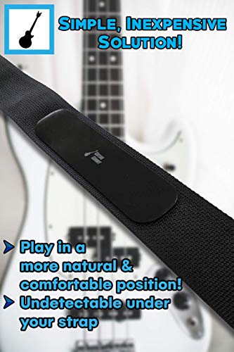 Guitar Gummy® The ORIGINAL Guitar Strap Non Slip Grip Strip Pad; Prevent Neck Dive - SET of 4 PIECES; Large Black (Black)