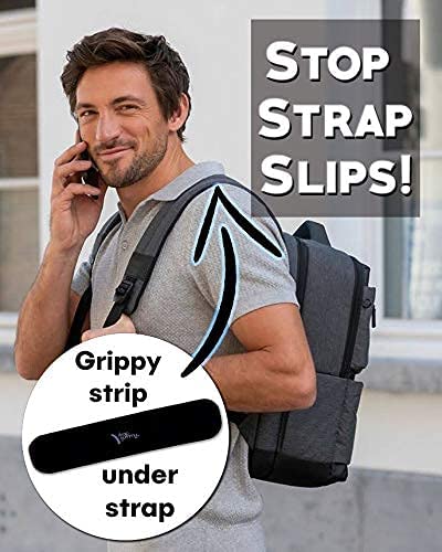 Strap Gummy® - Prevent Strap Slips - The Original Non Slip Shoulder Strap Grip Strips – Set of 4 - Large Black