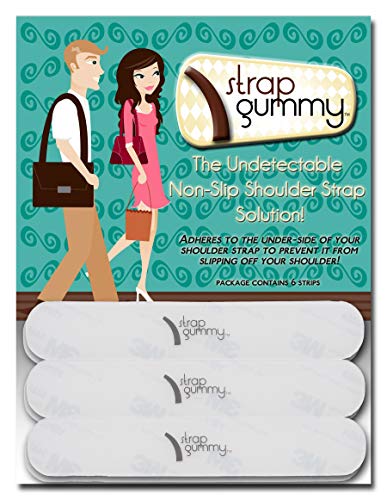Strap Gummy® - Stop Strap Slips - Shoulder Strap Grip Strips Non Slip - Set of 6