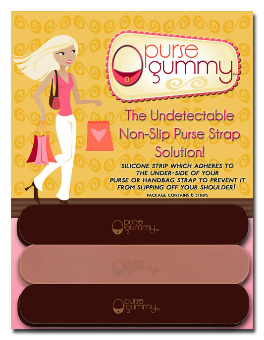 Purse Gummy® Accessory Set of 6 Pieces Variety Pack - CHOCOLATE BROWN 3 Pieces, BLUSH 3 Pieces